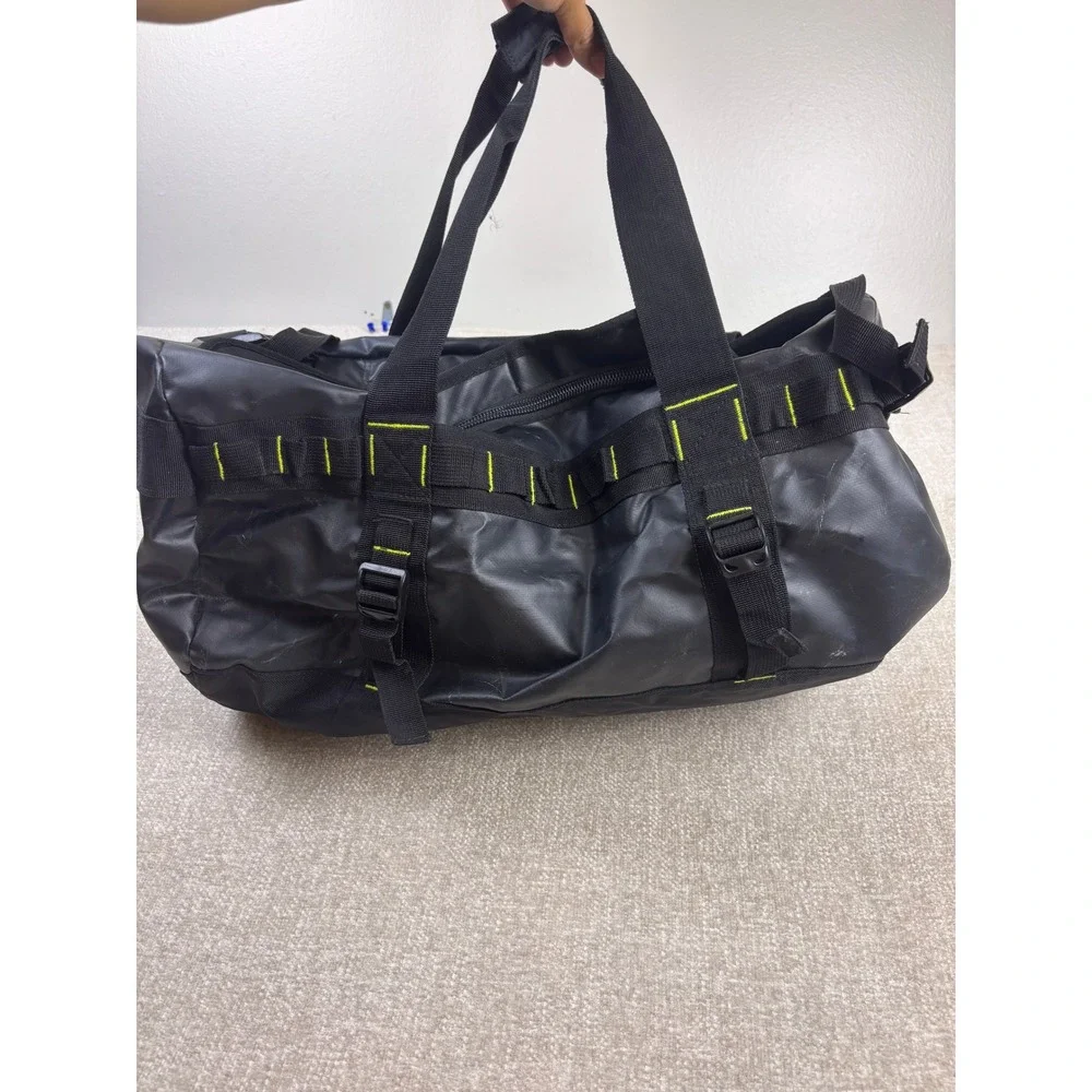 The North Face Base Camp Duffel Bag Black Yellow Large Backpack Straps Travel